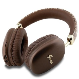 Słuchawki nauszne Bluetooth Guess GCube Metallic Script Logo - brązowe