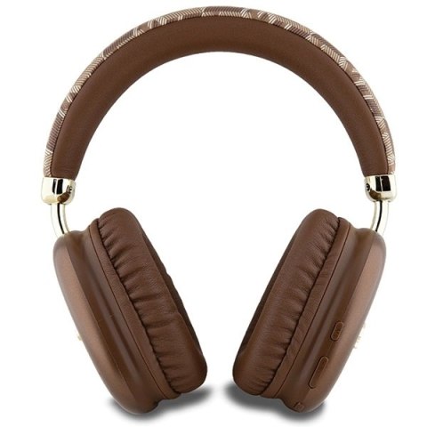Słuchawki nauszne Bluetooth Guess GCube Metallic Script Logo - brązowe
