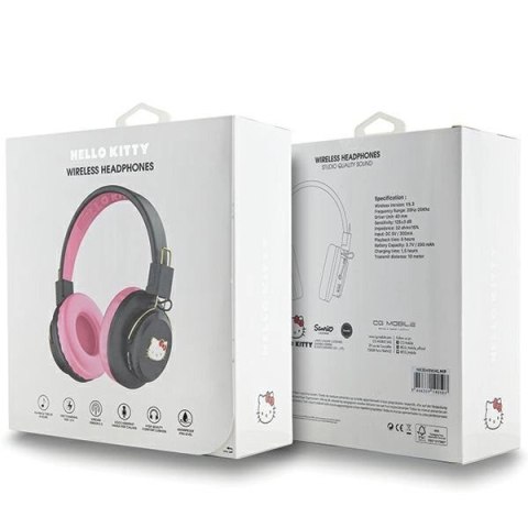 Słuchawki nauszne Bluetooth Hello Kitty Metal Logo - różowe Słuchawki nauszne Bluetooth Hello Kitty Metal Logo - różowe