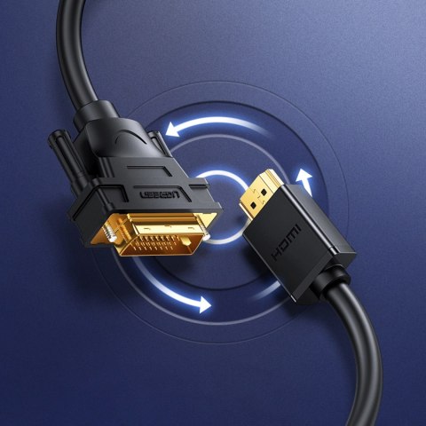 Ugreen dwukierunkowy kabel przewód HDMI - DVI 2m czarny (HD106) Ugreen dwukierunkowy kabel przewód HDMI - DVI 2m czarny (HD106)