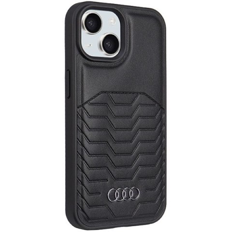 Etui Audi Synthetic Leather z MagSafe na iPhone 15 Plus / 14 Plus - czarne