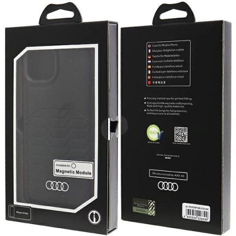 Etui Audi Synthetic Leather z MagSafe na iPhone 15 Plus / 14 Plus - czarne