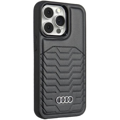 Etui Audi Synthetic Leather z MagSafe na iPhone 15 Pro - czarne Etui Audi Synthetic Leather z MagSafe na iPhone 15 Pro - czarne