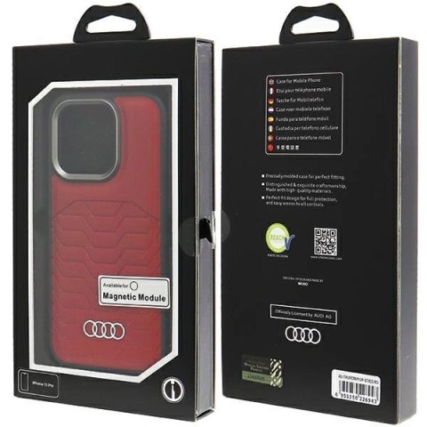 Etui Audi Synthetic Leather z MagSafe na iPhone 15 Pro - czerwone
