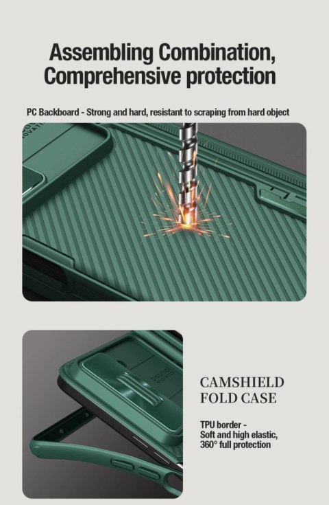 Etui Nillkin CamShield Fold Case na Samsung Galaxy Z Fold 5 z dodatkowym uchwytem na rysik - czarne Etui Nillkin CamShield Fold Case na Samsung Galaxy Z Fold 5 z dodatkowym uchwytem na rysik - czarne