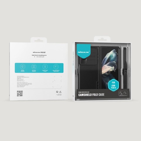 Etui Nillkin CamShield Fold Case na Samsung Galaxy Z Fold 5 z dodatkowym uchwytem na rysik - czarne Etui Nillkin CamShield Fold Case na Samsung Galaxy Z Fold 5 z dodatkowym uchwytem na rysik - czarne