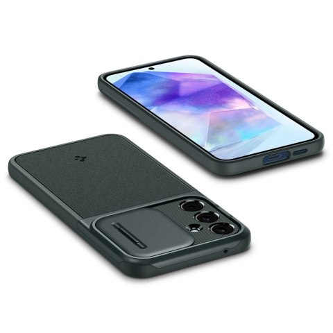 Etui Spigen Optik Armor na Samsung Galaxy A55 5G - ciemnozielone Etui Spigen Optik Armor na Samsung Galaxy A55 5G - ciemnozielone
