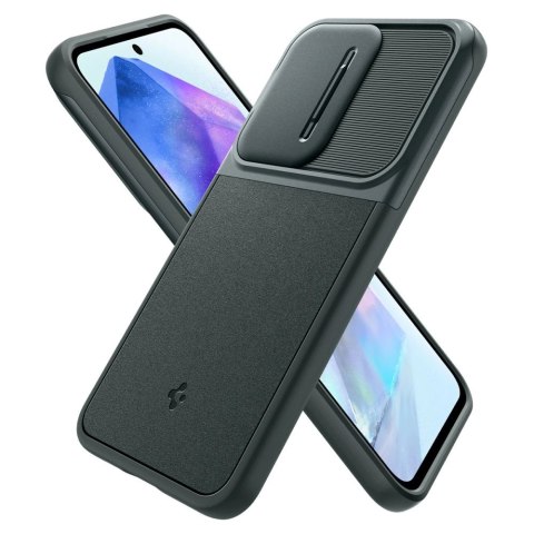 Etui Spigen Optik Armor na Samsung Galaxy A55 5G - ciemnozielone Etui Spigen Optik Armor na Samsung Galaxy A55 5G - ciemnozielone