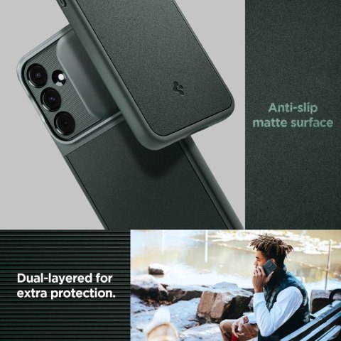 Etui Spigen Optik Armor na Samsung Galaxy A55 5G - ciemnozielone Etui Spigen Optik Armor na Samsung Galaxy A55 5G - ciemnozielone