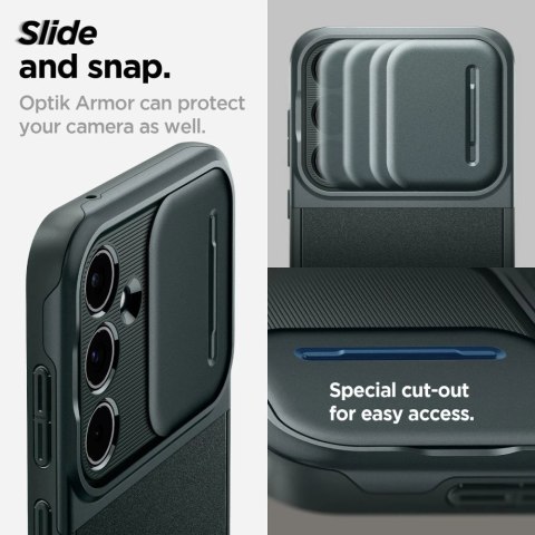 Etui Spigen Optik Armor na Samsung Galaxy A55 5G - ciemnozielone Etui Spigen Optik Armor na Samsung Galaxy A55 5G - ciemnozielone