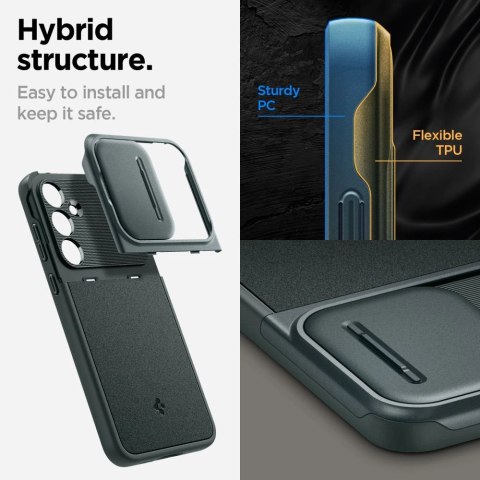 Etui Spigen Optik Armor na Samsung Galaxy A55 5G - ciemnozielone Etui Spigen Optik Armor na Samsung Galaxy A55 5G - ciemnozielone