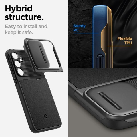 Etui Spigen Optik Armor na Samsung Galaxy A55 5G - czarne Etui Spigen Optik Armor na Samsung Galaxy A55 5G - czarne
