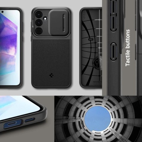 Etui Spigen Optik Armor na Samsung Galaxy A55 5G - czarne Etui Spigen Optik Armor na Samsung Galaxy A55 5G - czarne