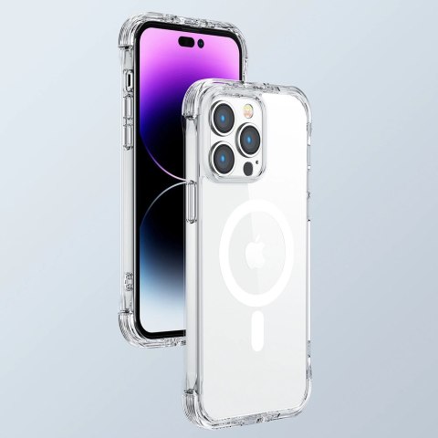 Joyroom Magnetic Defender magnetyczne etui do iPhone 14 pancerny pokrowiec z haczykami podstawką przezroczysty (kompatybilne z M Joyroom Magnetic Defender magnetyczne etui do iPhone 14 pancerny pokrowiec z haczykami podstawką przezroczysty (kompatybilne z M