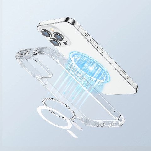 Joyroom Magnetic Defender magnetyczne etui do iPhone 14 pancerny pokrowiec z haczykami podstawką przezroczysty (kompatybilne z M Joyroom Magnetic Defender magnetyczne etui do iPhone 14 pancerny pokrowiec z haczykami podstawką przezroczysty (kompatybilne z M