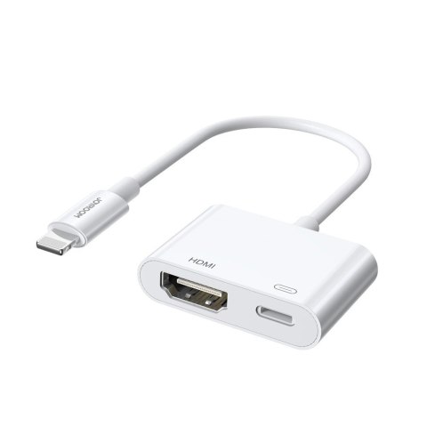 Joyroom adapter przejściówka ze złącza Lightning (męski) na cyfrowe HDMI (żeński) + Lightning (żeński) FullHD 1080p 60Hz biały ( Joyroom adapter przejściówka ze złącza Lightning (męski) na cyfrowe HDMI (żeński) + Lightning (żeński) FullHD 1080p 60Hz biały (