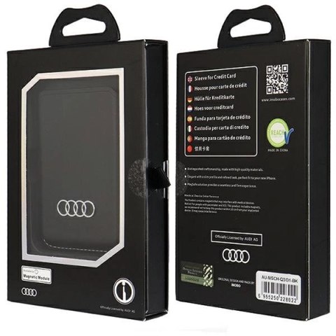 Portfel magnetyczny Audi Synthetic Leather kompatybilny z MagSafe - czarny