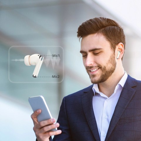 Słuchawki Tronsmart Sounfii R4 bezprzewodowe Bluetooth 5.3 ENC - białe Słuchawki Tronsmart Sounfii R4 bezprzewodowe Bluetooth 5.3 ENC - białe