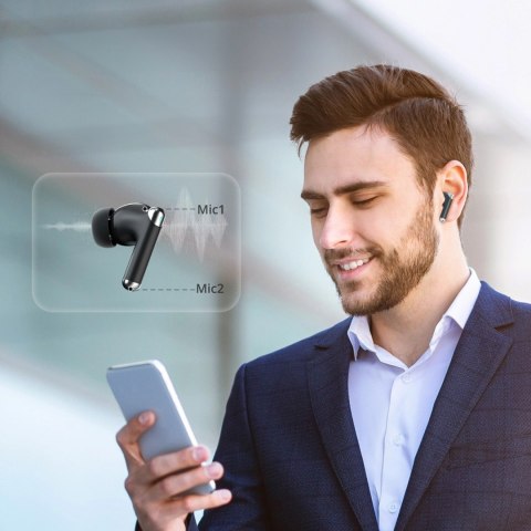 Słuchawki Tronsmart Sounfii R4 bezprzewodowe Bluetooth 5.3 ENC - czarne Słuchawki Tronsmart Sounfii R4 bezprzewodowe Bluetooth 5.3 ENC - czarne