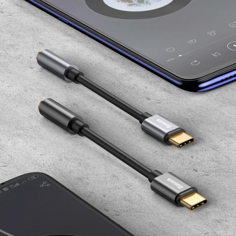 Adapter Baseus L54 do słuchawek USB-C / mini jack 3.5mm DAC 24 bit 48 KHz - szary Adapter Baseus L54 do słuchawek USB-C / mini jack 3.5mm DAC 24 bit 48 KHz - szary