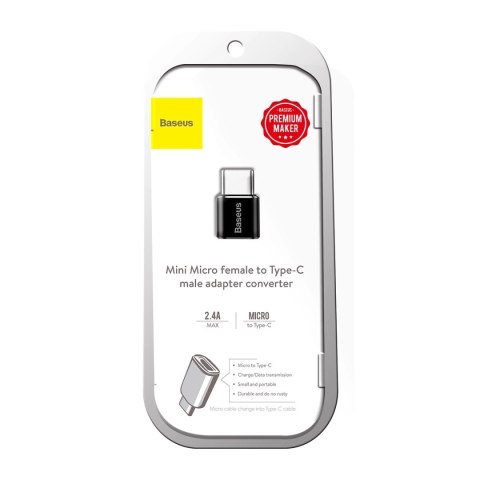 Adapter Baseus Mini przejściówka z micro USB na USB-C - czarny Adapter Baseus Mini przejściówka z micro USB na USB-C - czarny