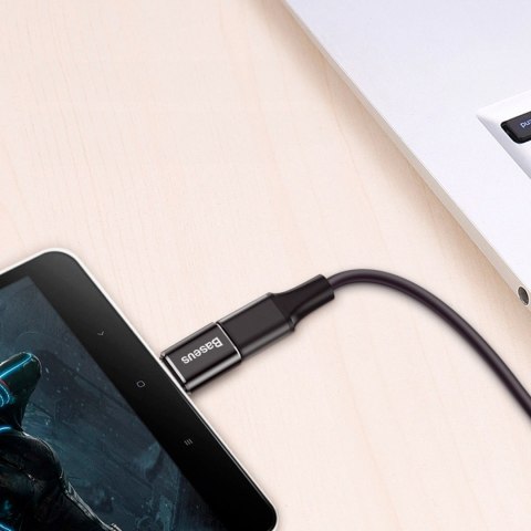 Adapter Baseus Mini przejściówka z micro USB na USB-C - czarny Adapter Baseus Mini przejściówka z micro USB na USB-C - czarny