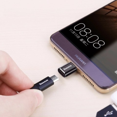 Adapter Baseus Mini przejściówka z micro USB na USB-C - czarny Adapter Baseus Mini przejściówka z micro USB na USB-C - czarny