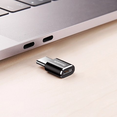 Adapter Baseus Mini przejściówka z micro USB na USB-C - czarny Adapter Baseus Mini przejściówka z micro USB na USB-C - czarny