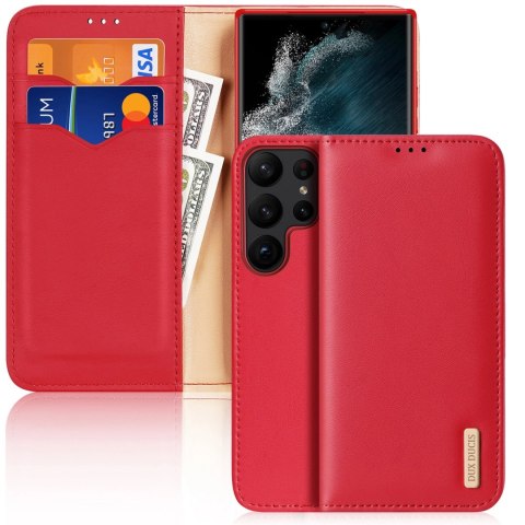 Dux Ducis Hivo etui Samsung Galaxy S23 Ultra pokrowiec z klapką portfel podstawka blokada RFID czerwone Dux Ducis Hivo etui Samsung Galaxy S23 Ultra pokrowiec z klapką portfel podstawka blokada RFID czerwone