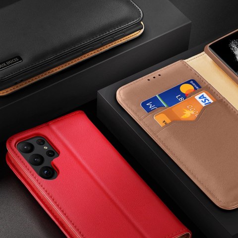 Dux Ducis Hivo etui Samsung Galaxy S23 Ultra pokrowiec z klapką portfel podstawka blokada RFID czerwone Dux Ducis Hivo etui Samsung Galaxy S23 Ultra pokrowiec z klapką portfel podstawka blokada RFID czerwone