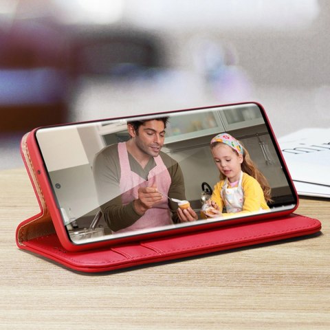 Dux Ducis Hivo etui Samsung Galaxy S23 Ultra pokrowiec z klapką portfel podstawka blokada RFID czerwone Dux Ducis Hivo etui Samsung Galaxy S23 Ultra pokrowiec z klapką portfel podstawka blokada RFID czerwone