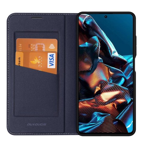 Dux Ducis Skin X2 etui do Xiaomi Redmi Note 12 Pro / Poco X5 Pro 5G pokrowiec z klapką portfel podstawka niebieskie