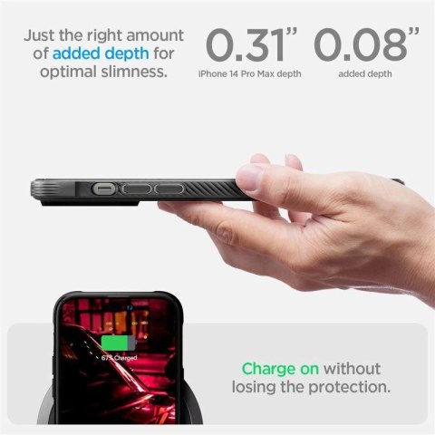 Etui Spigen Rugged Armor Mag z MagSafe na iPhone 14 Pro Max - czarny mat Etui Spigen Rugged Armor Mag z MagSafe na iPhone 14 Pro Max - czarny mat