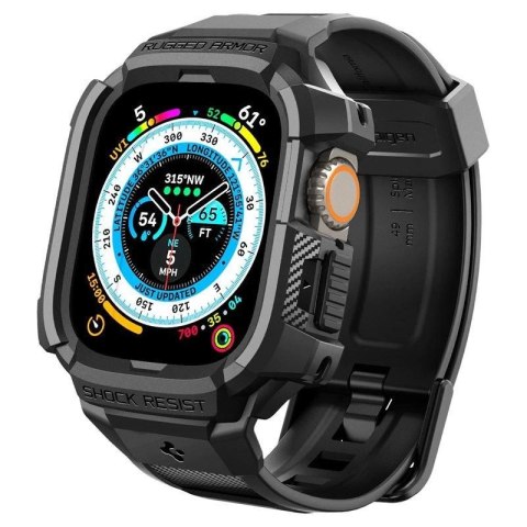 Etui z paskiem Spigen Rugged Armor Pro na Apple Watch Ultra (49 mm) - czarne Etui z paskiem Spigen Rugged Armor Pro na Apple Watch Ultra (49 mm) - czarne