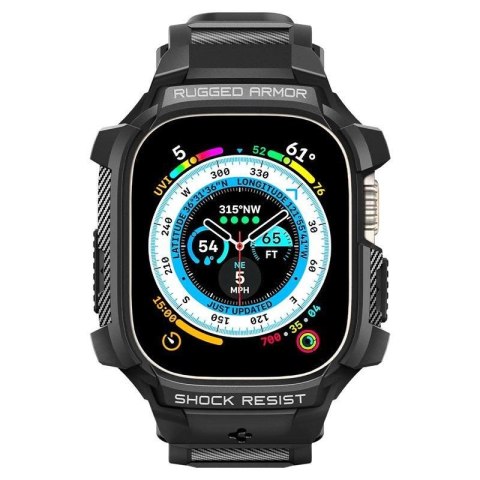 Etui z paskiem Spigen Rugged Armor Pro na Apple Watch Ultra (49 mm) - czarne Etui z paskiem Spigen Rugged Armor Pro na Apple Watch Ultra (49 mm) - czarne