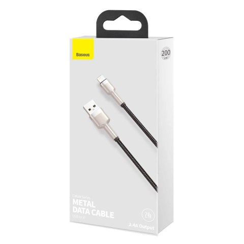 Kabel Baseus Cafule Series Metal Data USB-A / Lightning 2.4A 1m - czarny Kabel Baseus Cafule Series Metal Data USB-A / Lightning 2.4A 1m - czarny