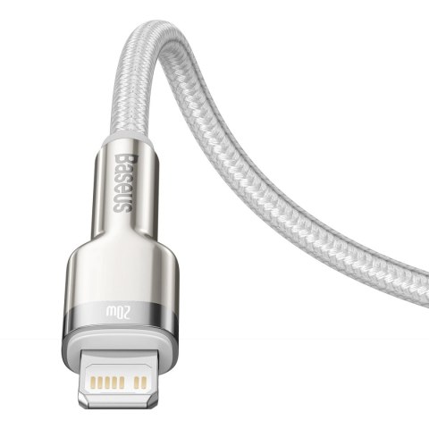 Kabel Baseus Cafule Series Metal Data USB-C / Lightning 20W PD 2 m - biały Kabel Baseus Cafule Series Metal Data USB-C / Lightning 20W PD 2 m - biały