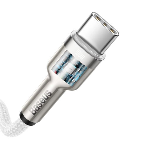 Kabel Baseus Cafule Series Metal Data USB-C / USB-C PD QC SCP 100W 5A 1 m - biały Kabel Baseus Cafule Series Metal Data USB-C / USB-C PD QC SCP 100W 5A 1 m - biały