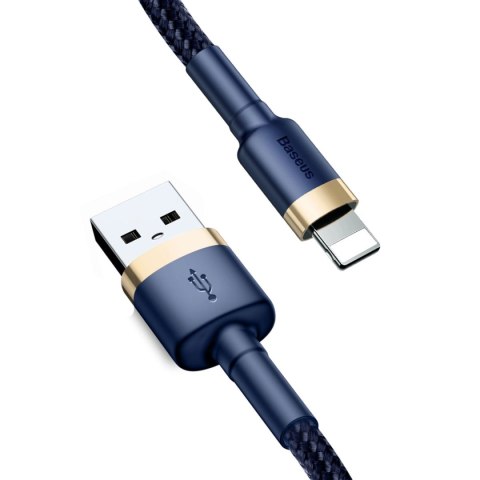 Kabel Baseus Cafule USB-A / Lightning 2.4A QC 3.0 1 m - niebiesko-złoty Kabel Baseus Cafule USB-A / Lightning 2.4A QC 3.0 1 m - niebiesko-złoty
