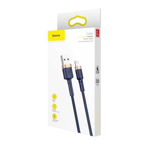 Kabel Baseus Cafule USB-A / Lightning 2.4A QC 3.0 1 m - niebiesko-złoty Kabel Baseus Cafule USB-A / Lightning 2.4A QC 3.0 1 m - niebiesko-złoty