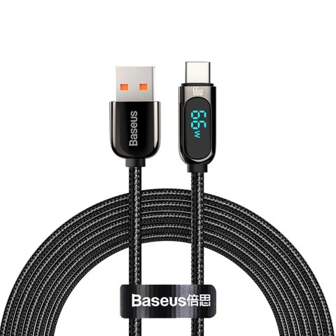 Kabel Baseus Display Fast Charging Data USB-A / USB-C 66W 1 m - czarny Kabel Baseus Display Fast Charging Data USB-A / USB-C 66W 1 m - czarny