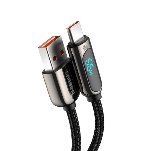 Kabel Baseus Display Fast Charging Data USB-A / USB-C 66W 1 m - czarny Kabel Baseus Display Fast Charging Data USB-A / USB-C 66W 1 m - czarny