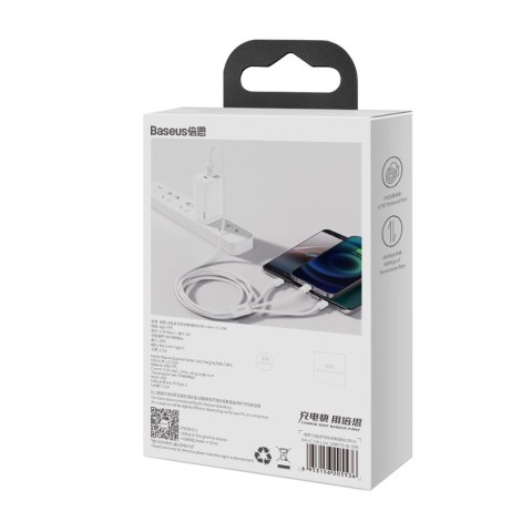 Kabel Baseus Superior Series USB-A - USB-C / Lightning / micro USB 3.5A 1m - biały Kabel Baseus Superior Series USB-A - USB-C / Lightning / micro USB 3.5A 1m - biały