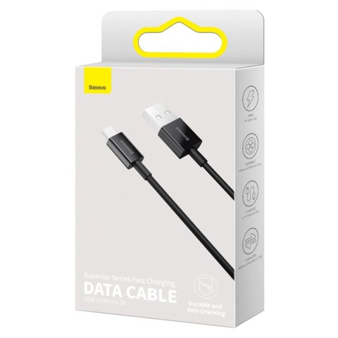 Kabel Baseus Superior USB-A / micro USB 2A 2m - czarny