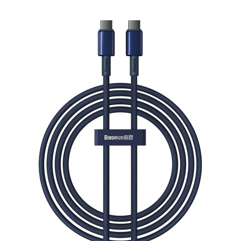 Kabel Baseus Tungsten Gold USB-C / USB-C 100W 2m - granatowy Kabel Baseus Tungsten Gold USB-C / USB-C 100W 2m - granatowy