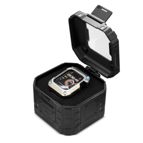 Kingxbar CYF136 2w1 pancerne etui Apple Watch SE, 6, 5, 4 (44 mm) ze stali nierdzewnej z paskiem srebrne Kingxbar CYF136 2w1 pancerne etui Apple Watch SE, 6, 5, 4 (44 mm) ze stali nierdzewnej z paskiem srebrne