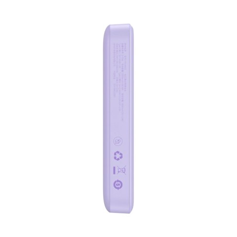 Powerbank Baseus Magnetic Mini indukcyjny 10000mAh 20W - fioletowy + kabel USB-C - USB-C