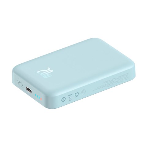 Powerbank Baseus Magnetic Mini indukcyjny 10000mAh 20W - niebieski + kabel USB-C - USB-C Powerbank Baseus Magnetic Mini indukcyjny 10000mAh 20W - niebieski + kabel USB-C - USB-C