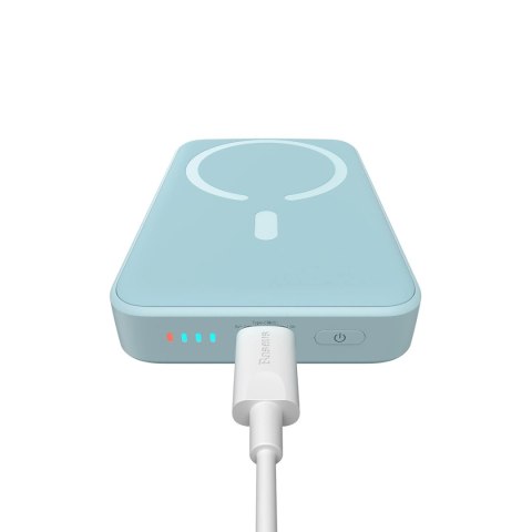 Powerbank Baseus Magnetic Mini indukcyjny 10000mAh 20W - niebieski + kabel USB-C - USB-C Powerbank Baseus Magnetic Mini indukcyjny 10000mAh 20W - niebieski + kabel USB-C - USB-C