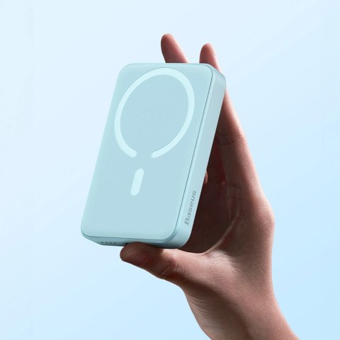 Powerbank Baseus Magnetic Mini indukcyjny 10000mAh 20W - niebieski + kabel USB-C - USB-C Powerbank Baseus Magnetic Mini indukcyjny 10000mAh 20W - niebieski + kabel USB-C - USB-C